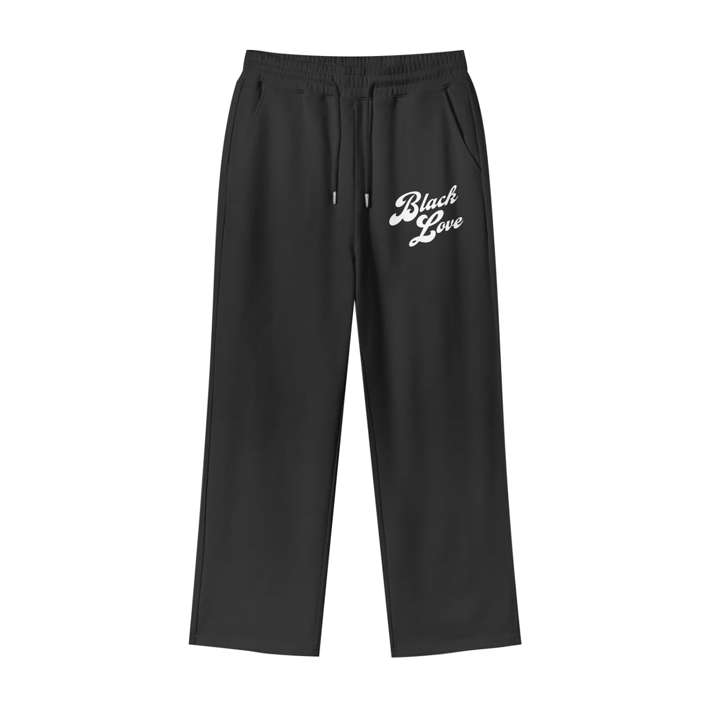 Black Love Straight Wide Leg Jogger
