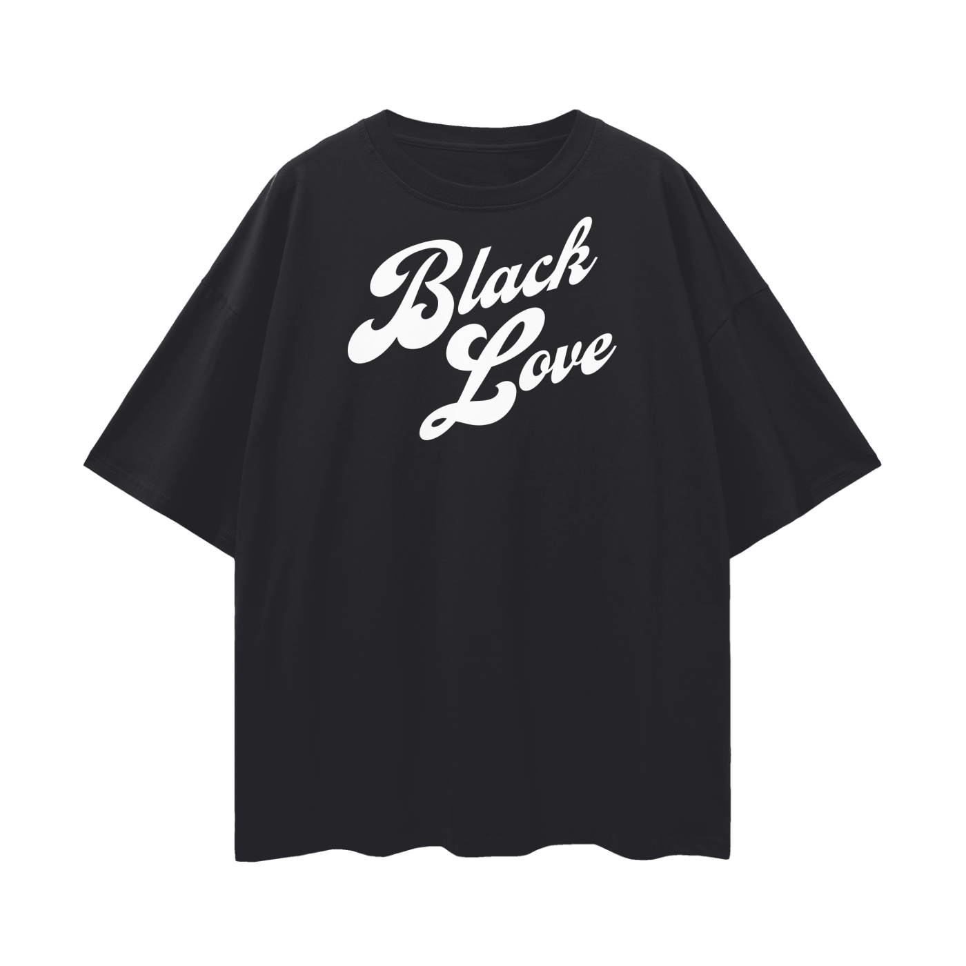 Black Love Oversize Deep Drop Shoulder Tee