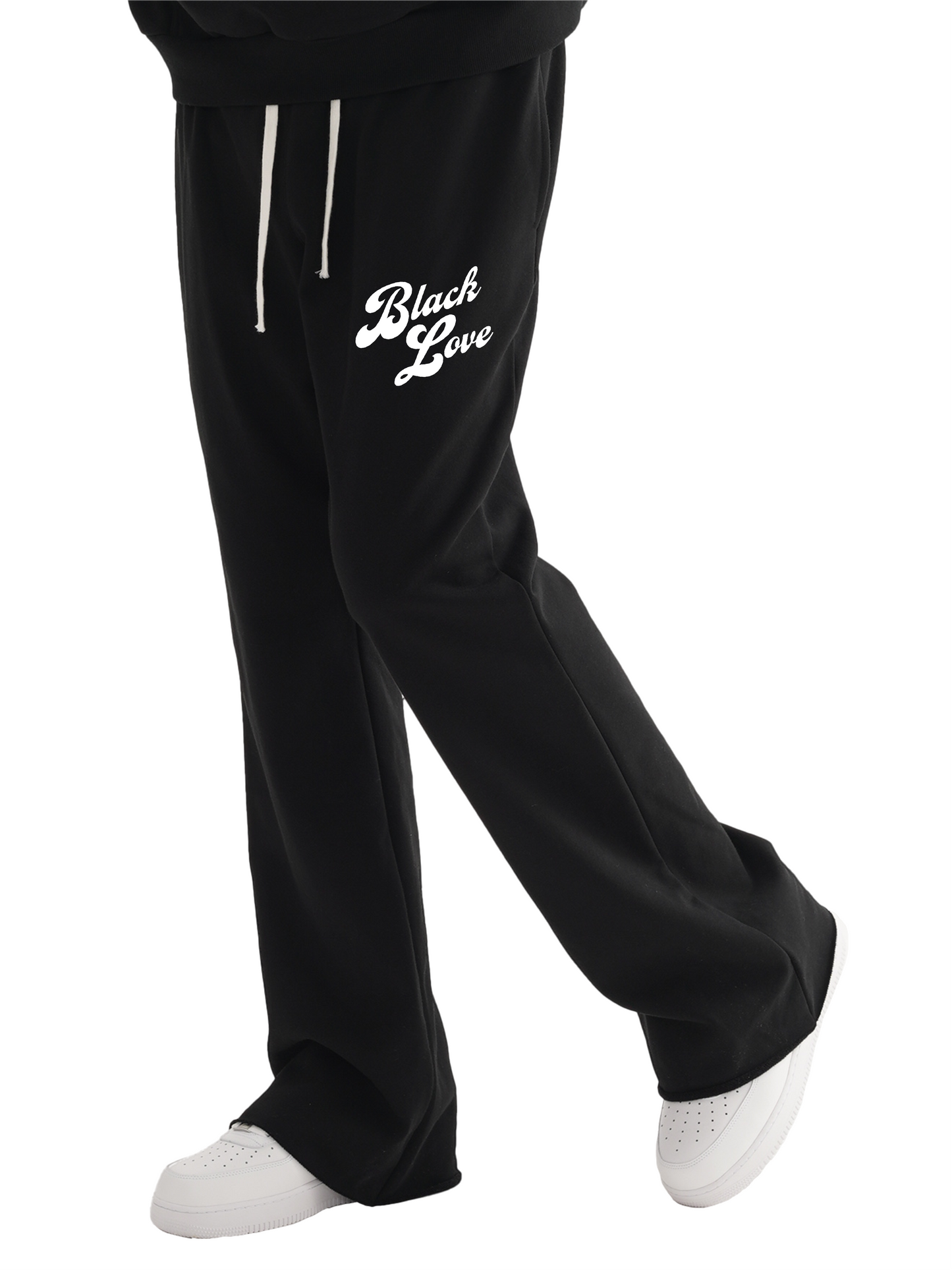 Black Love Flared Sweatpants