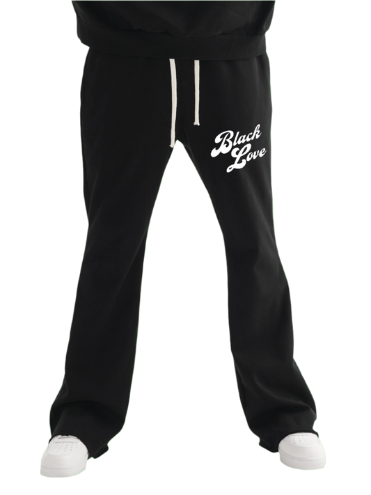 Black Love Flared Sweatpants
