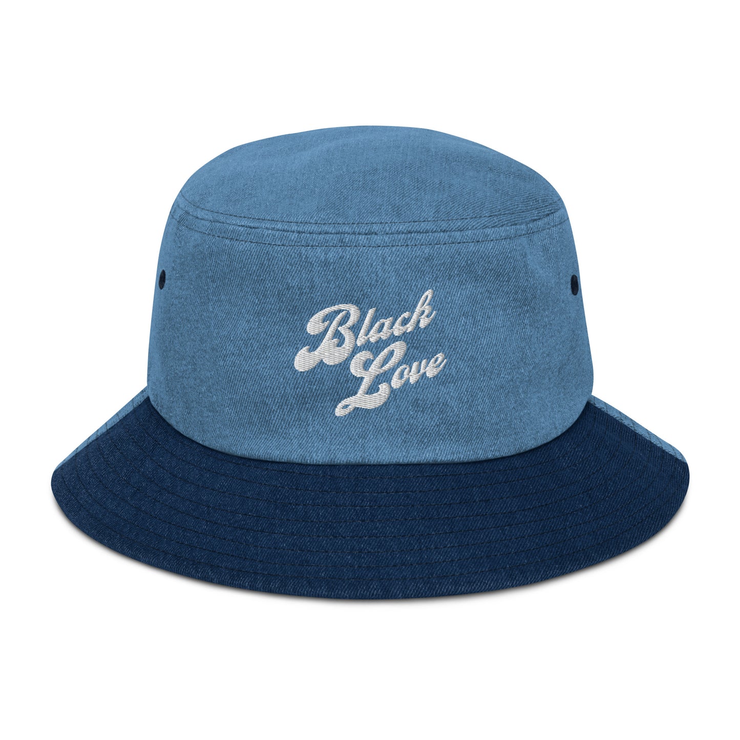Black Love Denim Bucket Hat