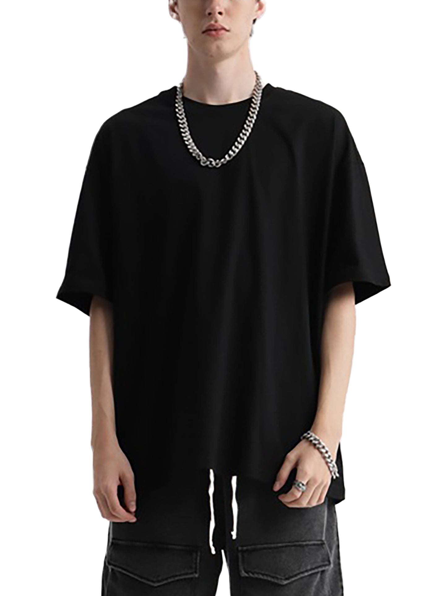 Black Love Oversize Deep Drop Shoulder Tee