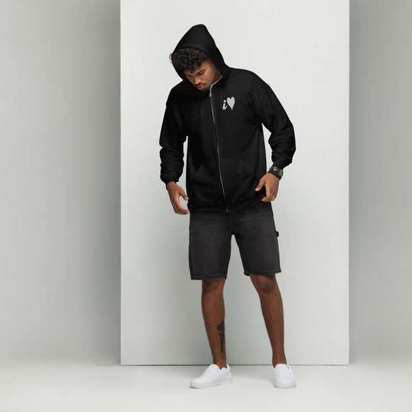 iLove Black Love Unisex Heavy Blend Zip Hoodie F+B – Black