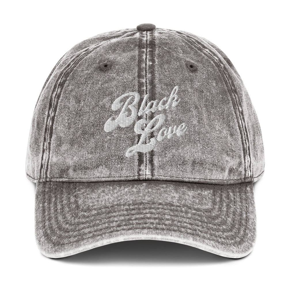 Black Love Vintage Cotton Twill Cap