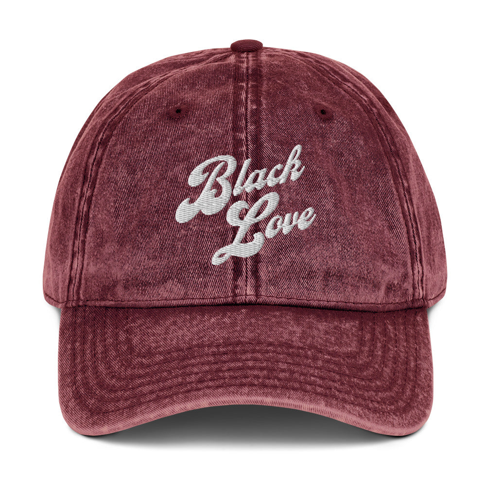 Black Love Vintage Cotton Twill Cap