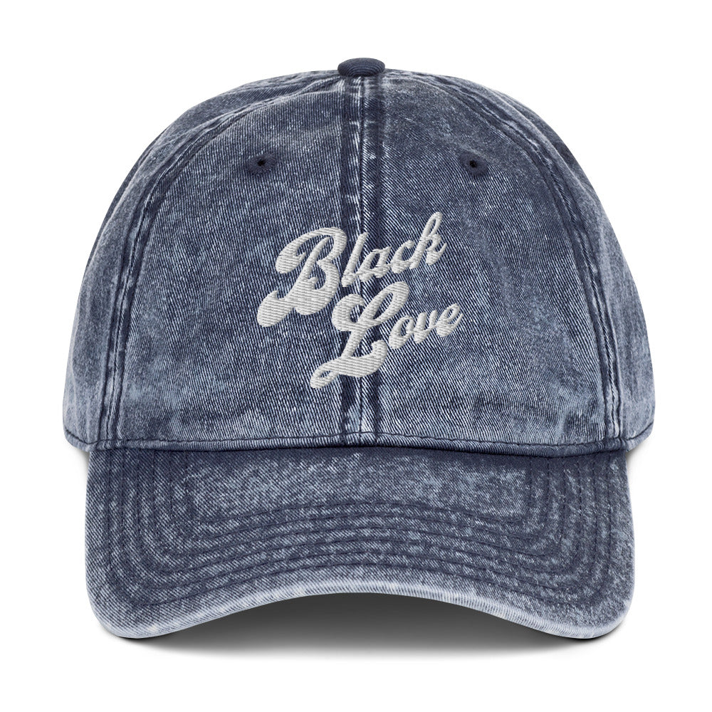 Black Love Vintage Cotton Twill Cap